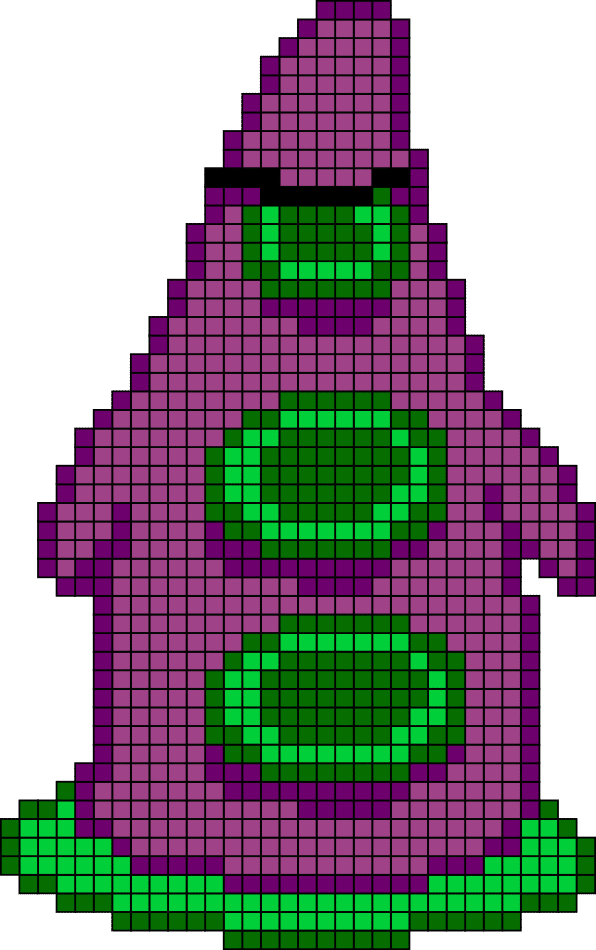 Día del tentáculo hama perler tentáculo morado