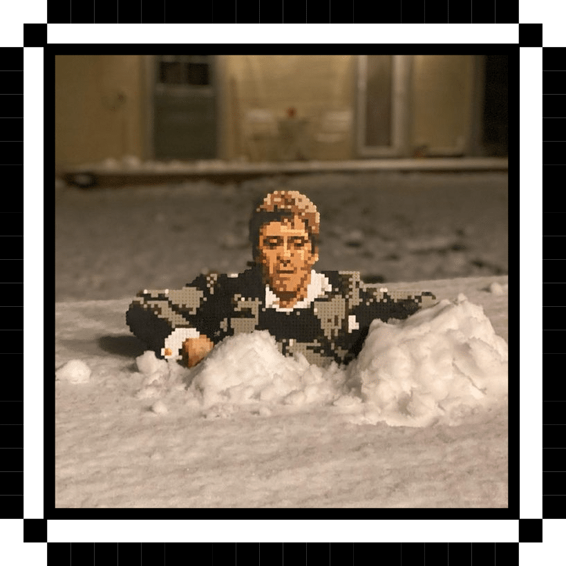 Pappas Parlor Scarface Al Pacino en Pixel Art