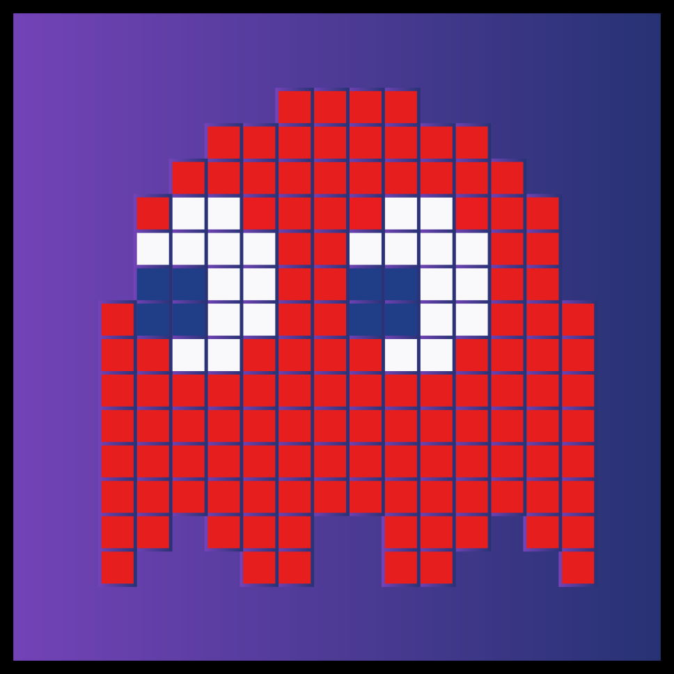 Blinky Pacman pixel art hama perler plantilla