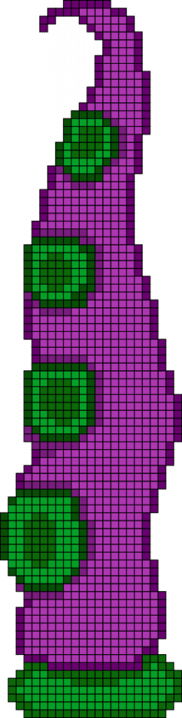 Maniac Mansion tentáculo morado hama perler pixel art