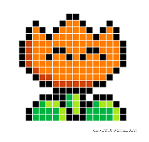 hama beads de flor de fuego de mario bros