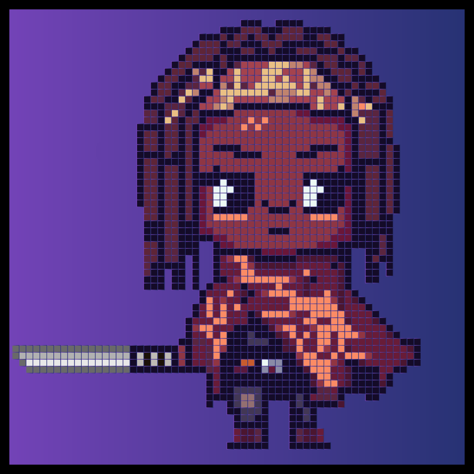 Michonne TWD The walking dead The ones who live Pixel art Hama Perler