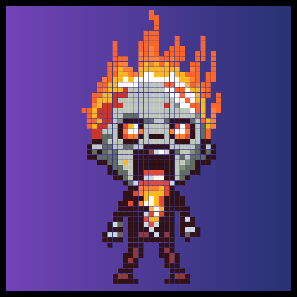 Zombie Walker Fuego TWD The ones who live The walking dead Pixel art Hama Perler