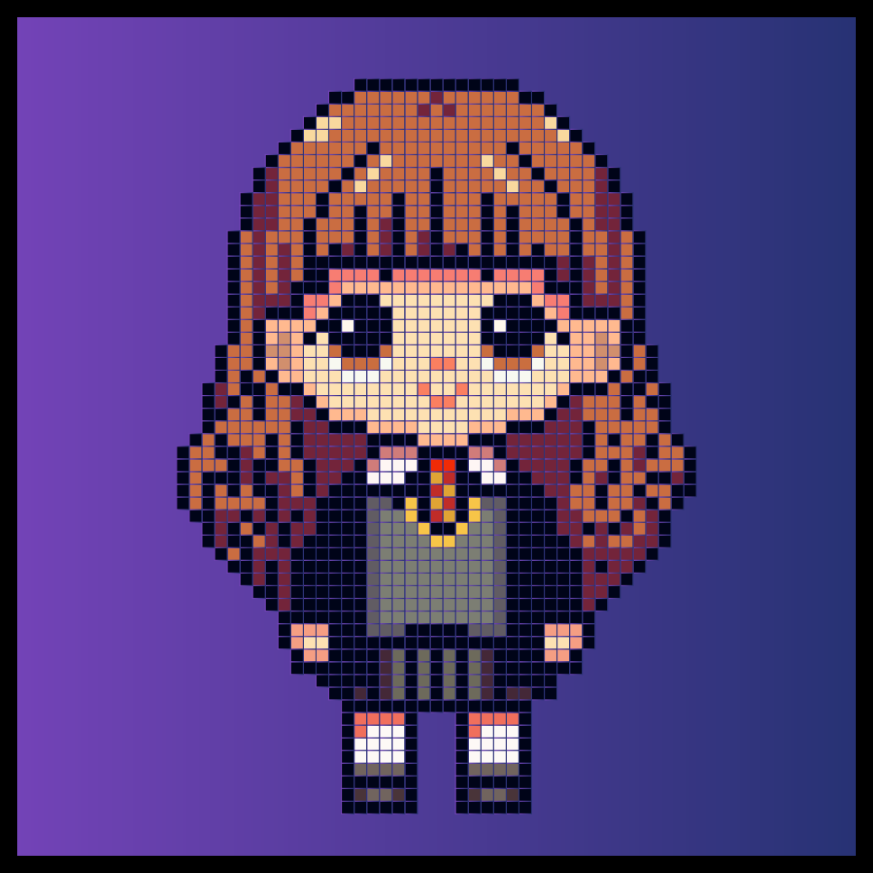 Hermione Harry Potter Plantilla Pixel Art Hama Beads Perler