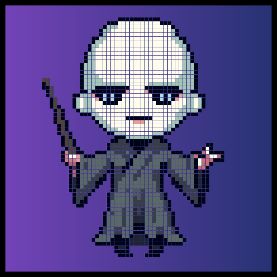 Lord Voldemort Plantilla Harry Potter Pixel Art Hama Perler Beads