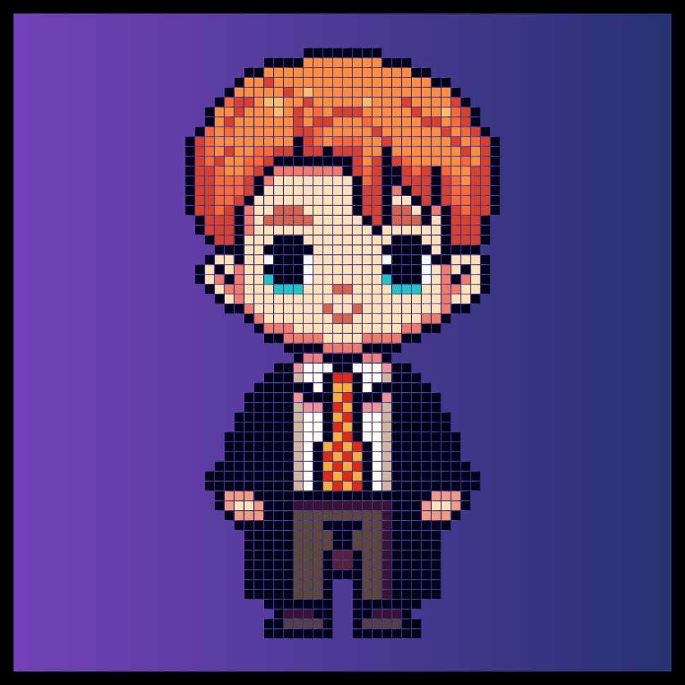 Ron Plantilla Harry Potter Pixel Art Hama Beads Perler